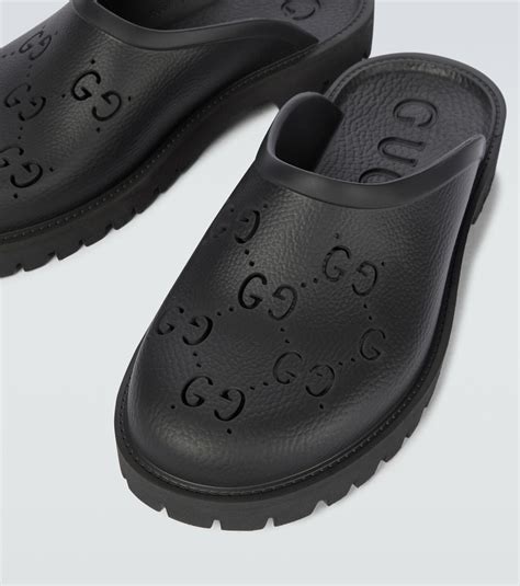 gucci gg rubber mules|Gucci black velvet mules.